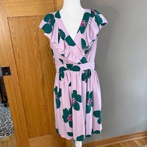 Kate Spade Pink and Green Floral Midi Dress